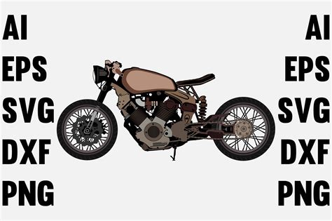 Motorcycle Vector Art Illustration Graphic By Creativity Designer