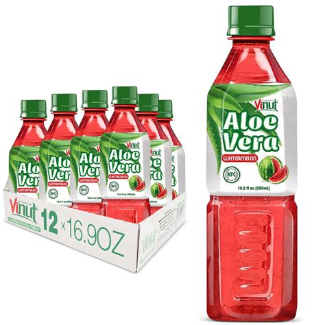 VINUT Aloe Vera Juice Drink Watermelon Flavored 16 9 Fl Oz X 12