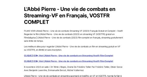 L Abbé Pierre Une vie de combats en Streaming VF en Français VOSTFR