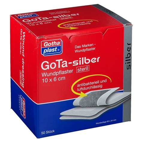 GoTa Silber Wundpflaster Steril 10 Cm X 6 Cm 50 St Shop Apotheke