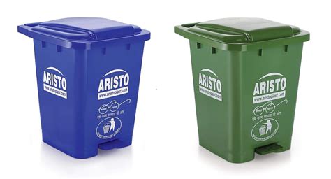 Aristo Plastic Pedal Garbage Waste Dustbin Liter Green Blue