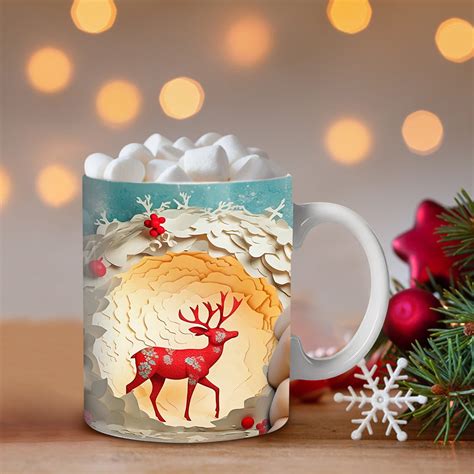 3d Christmas Ceramic Mug Christmas Mug Santa Claus Mugs Snowman Mug Creative Space 3d Design