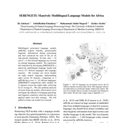 Serengeti Massively Multilingual Language Models For Africa Acl