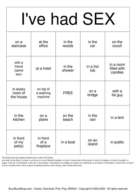 Free Printable Bingo Cards Porn Sex Picture