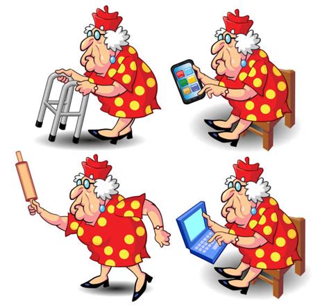 Funny Old Lady Illustrations Royalty Free Vector Graphics And Clip Art