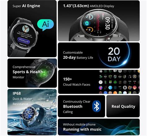 Глобальная версия Realme Watch S2 Смарт-часы 1,43-дюймовый AMOLED ...