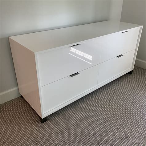 Modern Lacquered White Dresser - Changover Sales