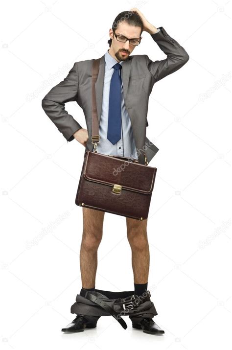 Half Naked Businessman On White Stock Photo By Elnur