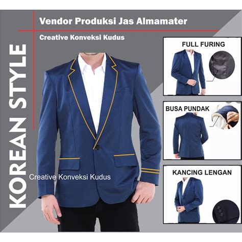 Jual BISA COD JAS ALMAMATER MURAH WARNA NAVY JAS KAMPUS JAS SEKOLAH