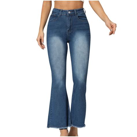 XFLWAM Women S High Waisted Bell Bottom Bootcut Jeans Flare Wide Leg