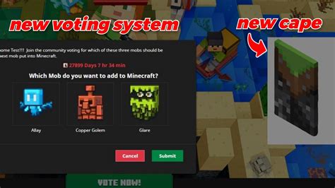 New Cape Mob Vote System For Minecraft Live 2022 Youtube