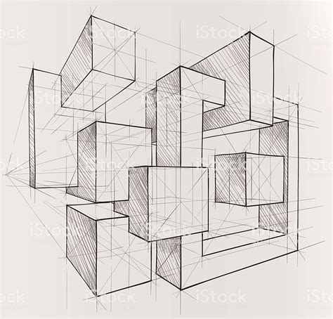 Vector illustration of geometric shapes. In the style of drawing ...