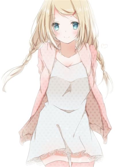 Safebooru 1girl Backlighting Blonde Hair Blue Eyes Braid Dress Hiro