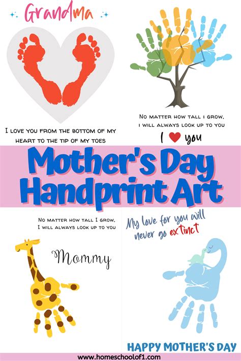 Mothers Day Handprint Craft 5 Free Templates