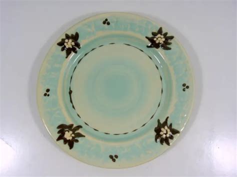 Assiette Fa Ence Barbotine Emaill E Motif Edelweiss Signature Eur