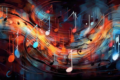 Premium AI Image | Symphony of musical notes visualized through abstract lines and shapes