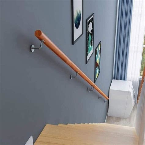 Kit De Rampe D Escalier Main Courante Bois Massif Pour Escalier Rond