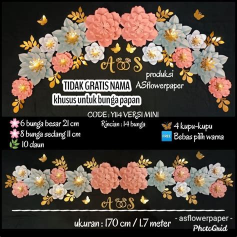 Jual Paper Flower Engagement Set Lengkap Lamaran Wedding Dekorasi Bunga