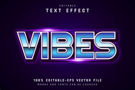 Vibes Text Retro 80s Style Text Effect Graphic By Aglonemadesign