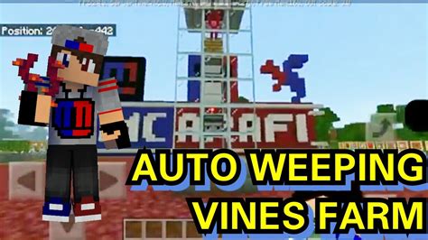 Auto Farm Weeping Vines Minecraft Bedrock 116 Minecraft Tutorial Youtube