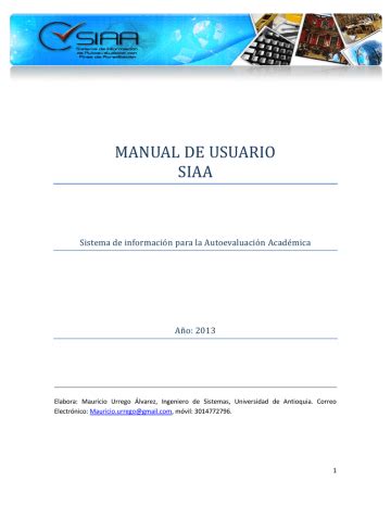 Manual De Usuario Sistema De Informaci N Siaa Manualzz