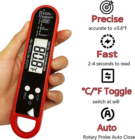 Review Digital Meat Thermometer with Probe, Instant Read Food Thermometer with Waterproof ...