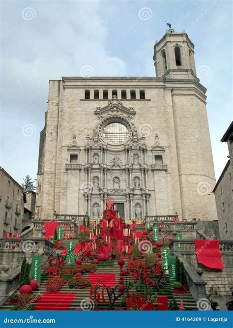 Girona s cathedral stock image. Image of time, architecture - 4164309