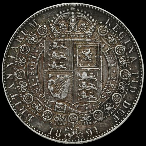 1891 Queen Victoria Jubilee Head Silver Half Crown Scarce GVF