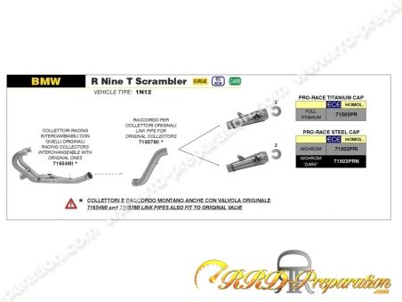 Ligne d échappement complète ARROW PRO RACE pour BMW R Nine T Scrambler