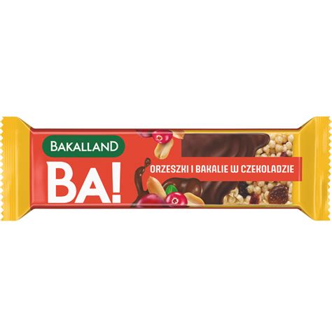 Bakalland Ba Baton Nuts Arachid z Czekoladą 30g Media Foodwell