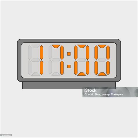 gambar vektor  gambar jam digital  alarm  angka oranye