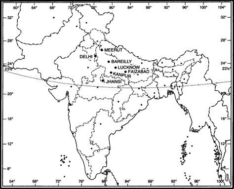 Political Map Of India 1857 United States Map