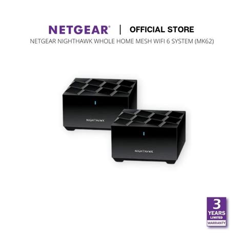 Netgear Nighthawk Whole Home Mesh Wifi 6 System Mk62 Ax1800 Router With 1 Satellite Extender