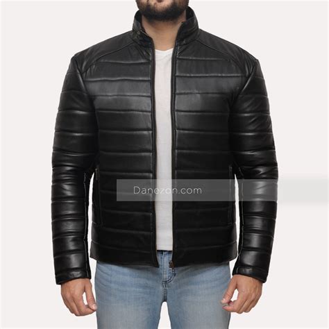 Black Faux Leather Jacket For Mens Danezon