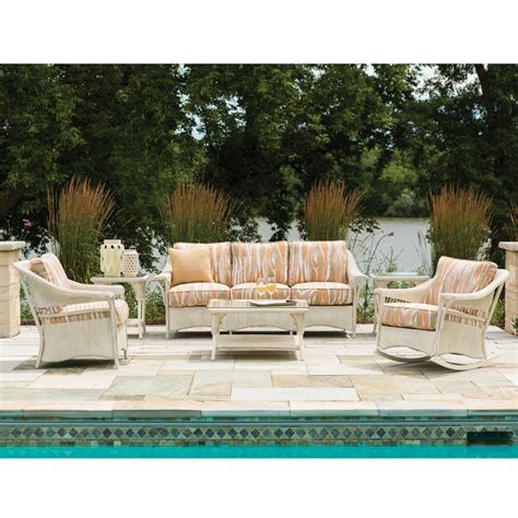 Lloyd Flanders Nantucket Loom Wicker Sofa Patio Set LF NANTUCKET SET8