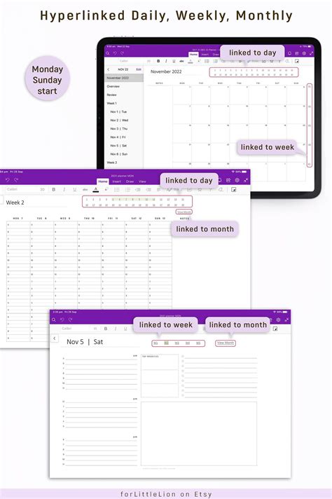 Onenote Digital Planner 2024 2025 Hyperlinked One Note Planner Android