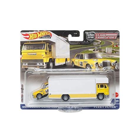 Игровой набор машинок Hot Wheels Premium Team Transport Mercedes Benz 300 SEL 6 8 AMG Fleet