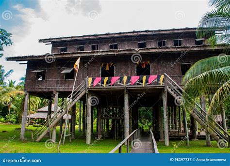 Traditional Wooden Houses Nelanau Yall Kuching Sarawak Culture Village