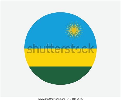 Rwanda Round Country Flag Rwandan Circle Stock Vector Royalty Free