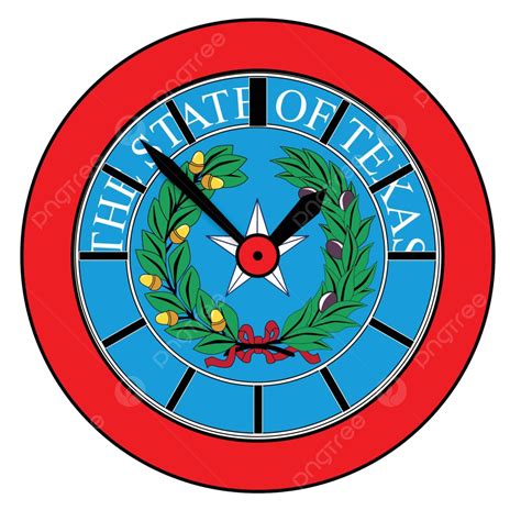 Texas State Seal Clock Artwork Face Time Vector Artwork Face Time