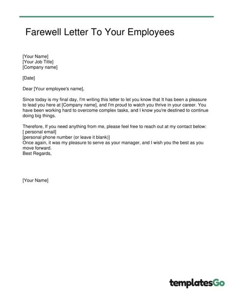 Create A Touching Goodbye Letter To Coworkers