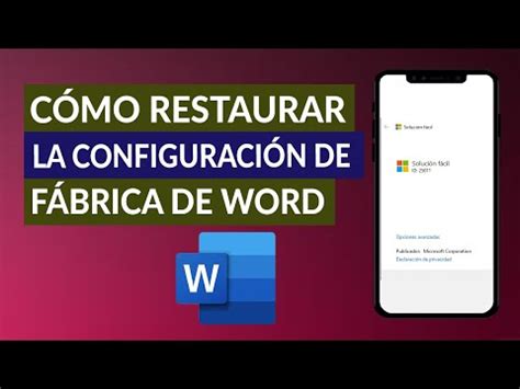 Cómo restablecer o restaurar Word a la configuración de fábrica Magazine