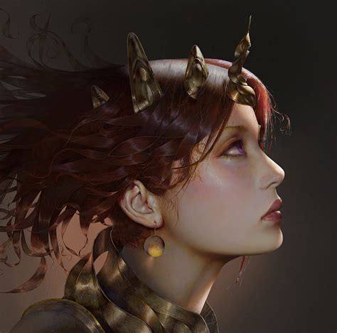 Demoness Luminos Girl Zhao Wukong Face Profil Frumusete Black