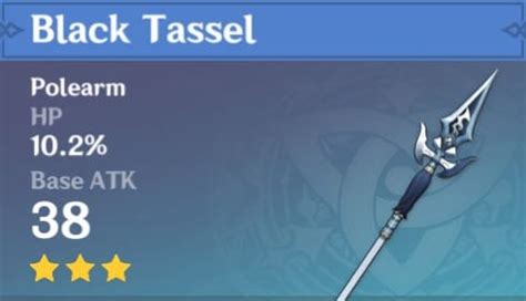 Black Tassel - Polearm Stats, Passive, and Materials - Genshin DB