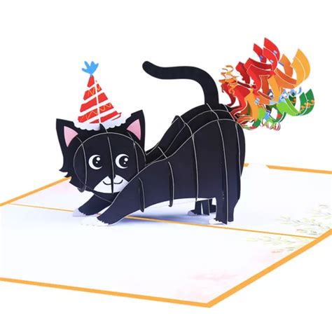 CARTES DE V UX Enveloppes Carte Pop Up Carte D Anniversaire Chat Noir