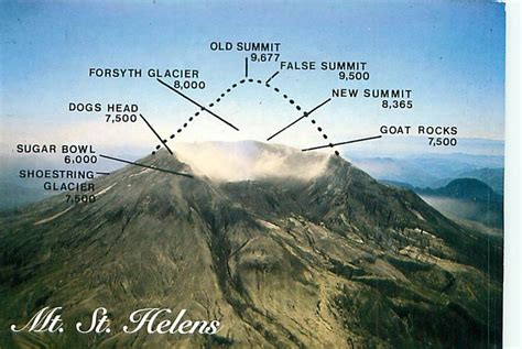 Buy Postcard Map Of Mt Saint Helens Washington Mount St Helens St