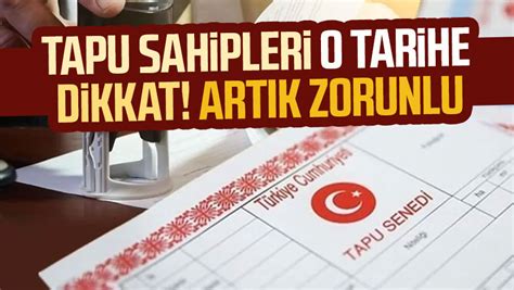 Tapu Sahipleri O Tarihe Dikkat Art K Zorunlu Samsun Haber Samsun