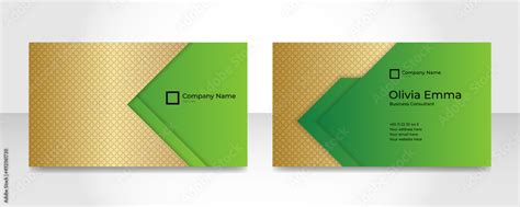 Modern Creative And Clean Green Gold Business Card Design Template