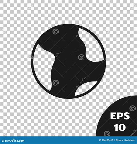 Black Earth Globe Icon Isolated On Transparent Background World Or