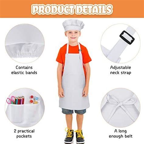 40 Pcs Kids Apron Chef Hat Set Boys Girls Aprons Chef Apron Hats Bulk